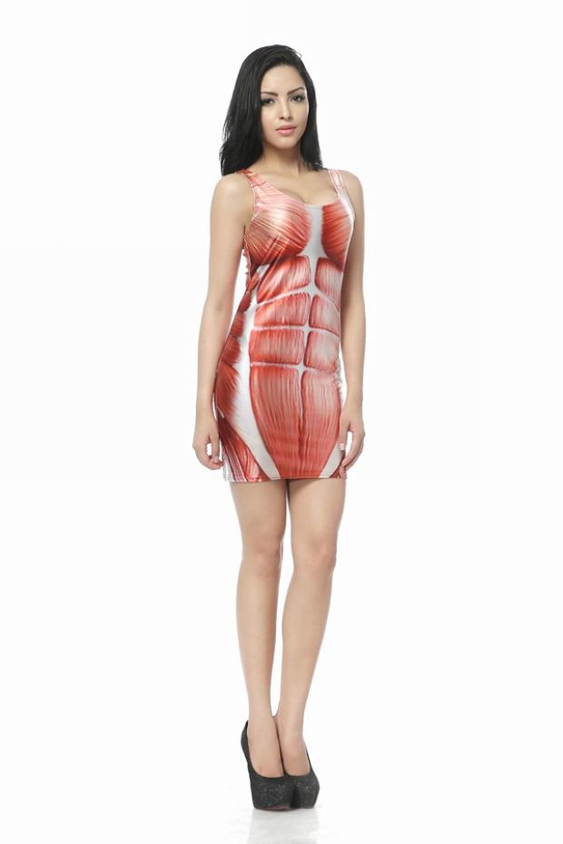 Personal Slim Muscle Printed Sleeveless Dress